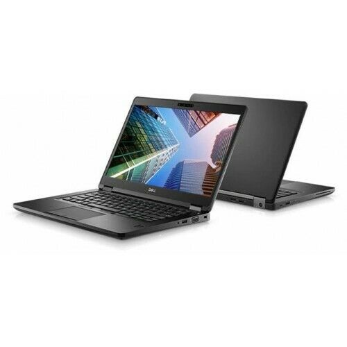 2 black Dell Latitude 5490 refurbished laptops back to back.