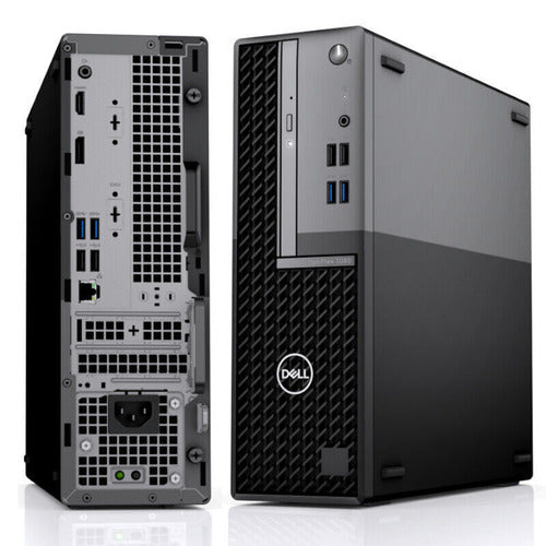 Dell OptiPlex 3080 refurbished desktop pc from the front & back.