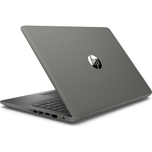 HP 250 grey laptop under 200, from the back, slightly closed.
