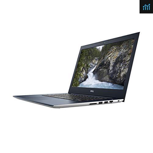 Silver Dell Vostro 5471 refurbished laptop, open and switched on.