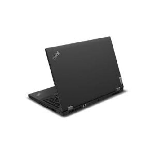 Black lenovo thinkpad X13 open, from the back.