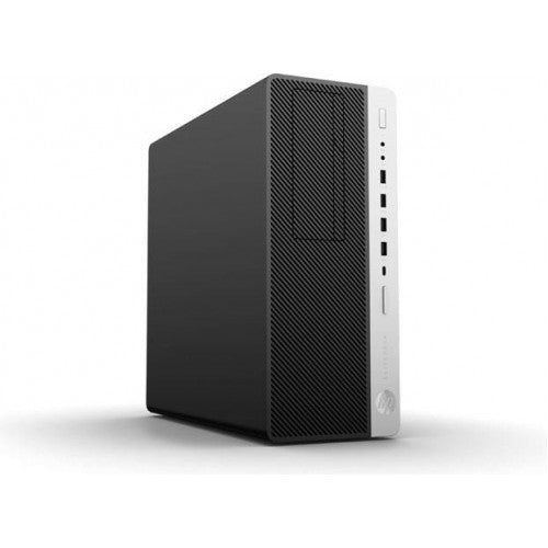HP Elitedesk 800 G3 Tower black and silver refurbished monitor.